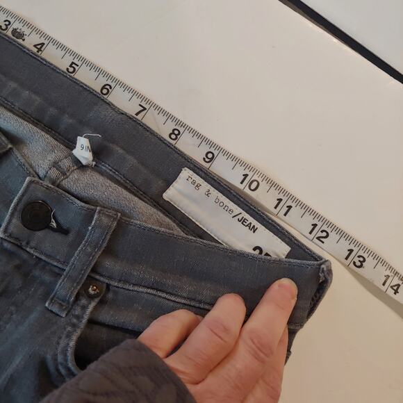 Rag & Bone Gray Raw Hem Ankle Jeans 25 - Picture 9 of 11